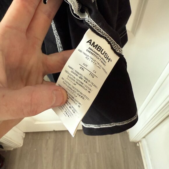 AMBUSH logo-embroidered T-shirt Size XXL Color Black White - Picture 5 of 6